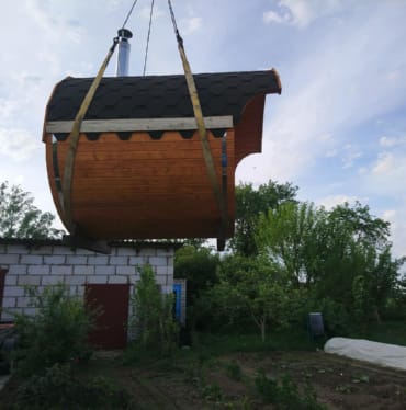 Купить баню бочку № 497 в Севастополе по цене от 377190 руб. цена в Севастополе от 377 190 руб.